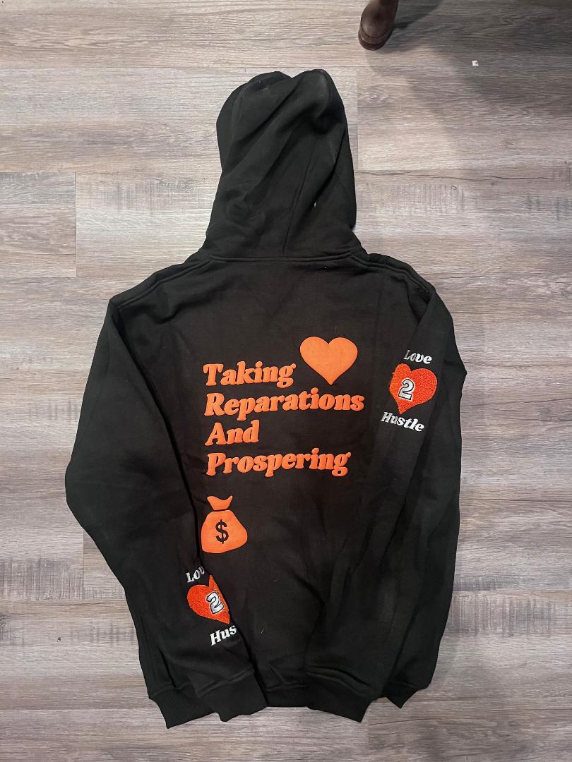 TRAP BLACK AND ORANGE HOODIE