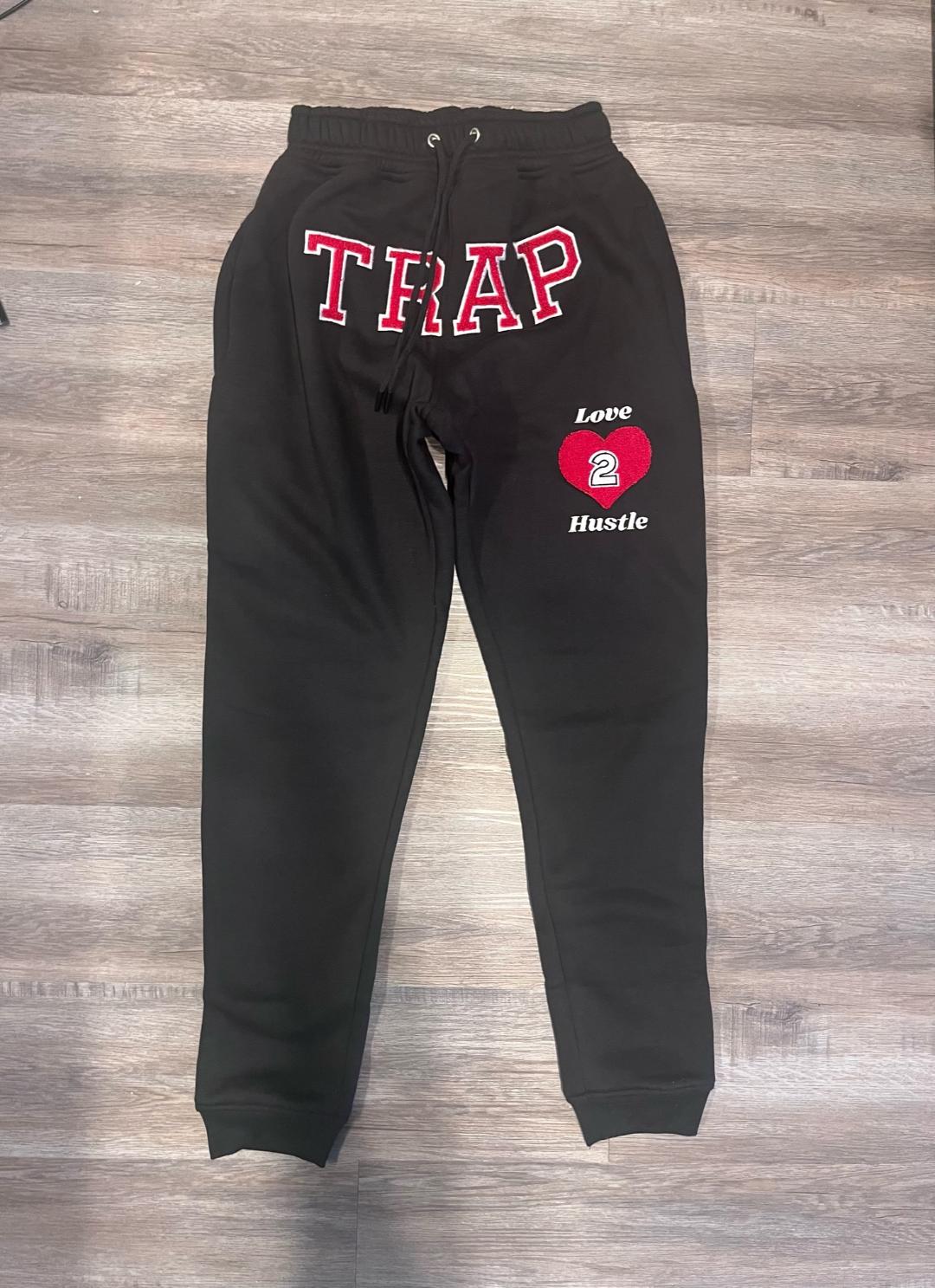 TRAP BLACK AND RED SWEATPANTS